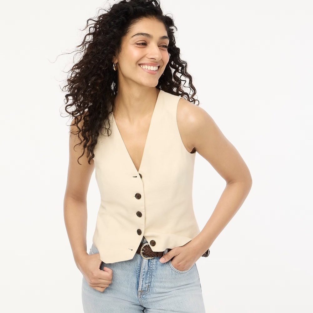 J. Crew Factory Cream Sleeveless Vest